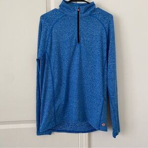 Bonobos Good Sport Slim 1/4 Zip L/S Pocket & Thumb Holes Pullover Men’s M Blue